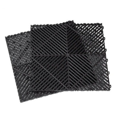 Garage Floor Tiles Interlocking 15.75x15.75 in 50pcs Garage Flooring Tiles Black