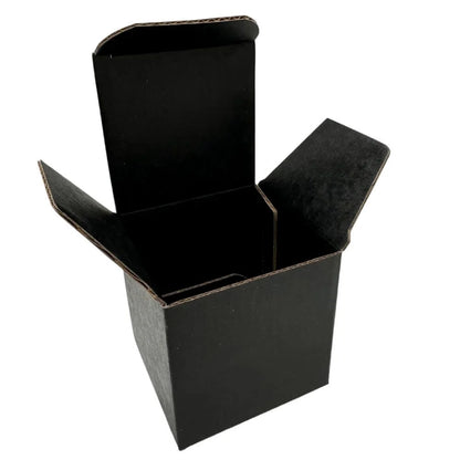 All Black Reverse Tuck Corrugated Boxes 5 x 5 x 5" (E Flute) - 100 Pack Semi-Gloss Black Luxury Black Gift Boxes for Christmas, Black Shipping Boxes for Gifting, Mailing, Personalized Gift Packing