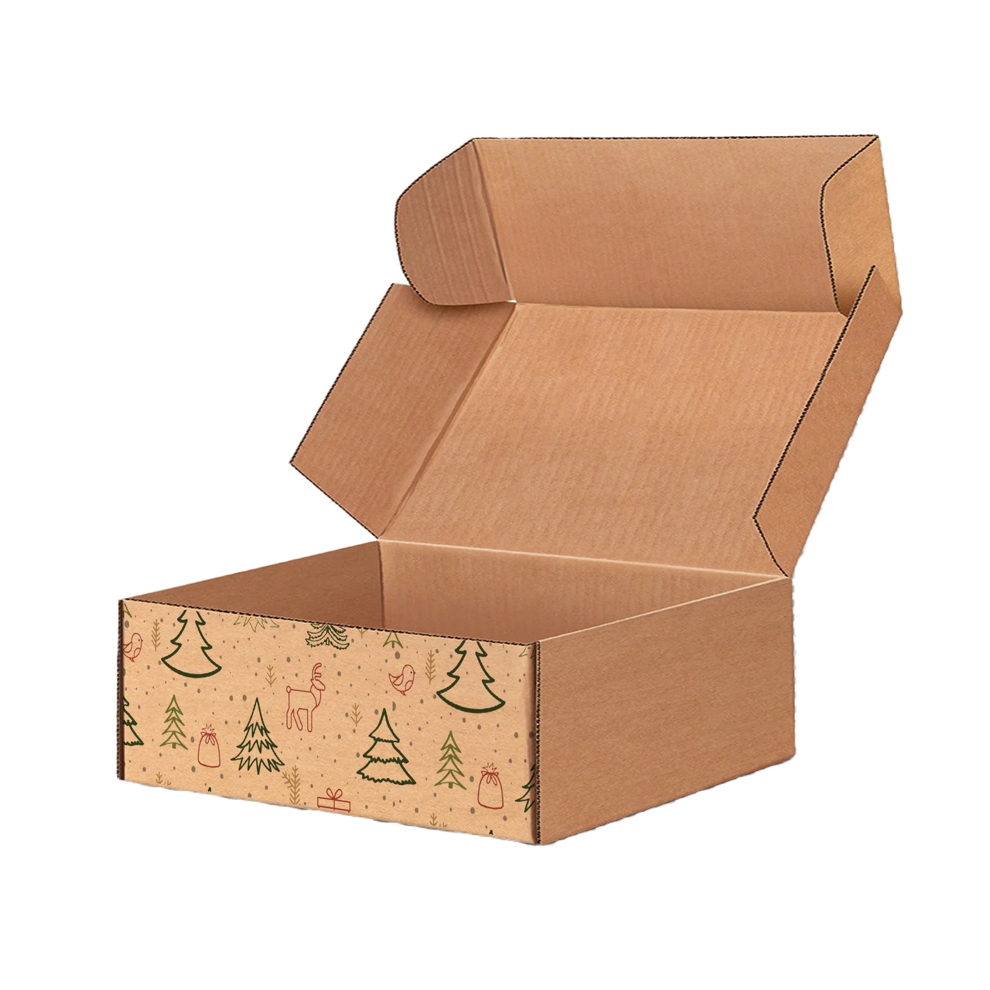 Ucanpack Christmas Mailing Boxes 11? x 11 ft x 5 ft" - Winter Forest Printed Christmas Boxes - Holiday Shipping Box Made In USA Holiday Box Corrugated Shipping Boxes