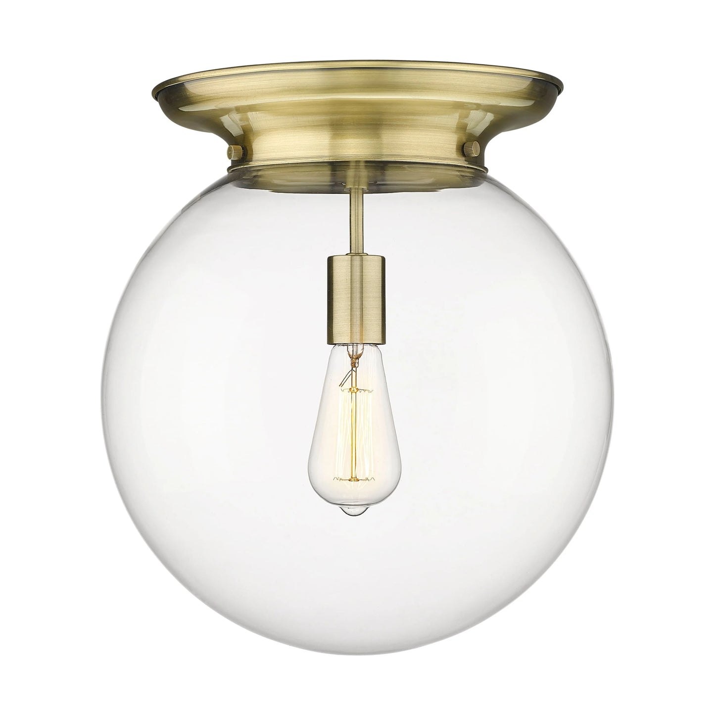 221-1F-PN-G202-14-Innovations Lighting-Beacon - 1 Light Flush Mount In Traditional Style-15.25 Inches Tall and 14 Inches Wide-Polished Nickel