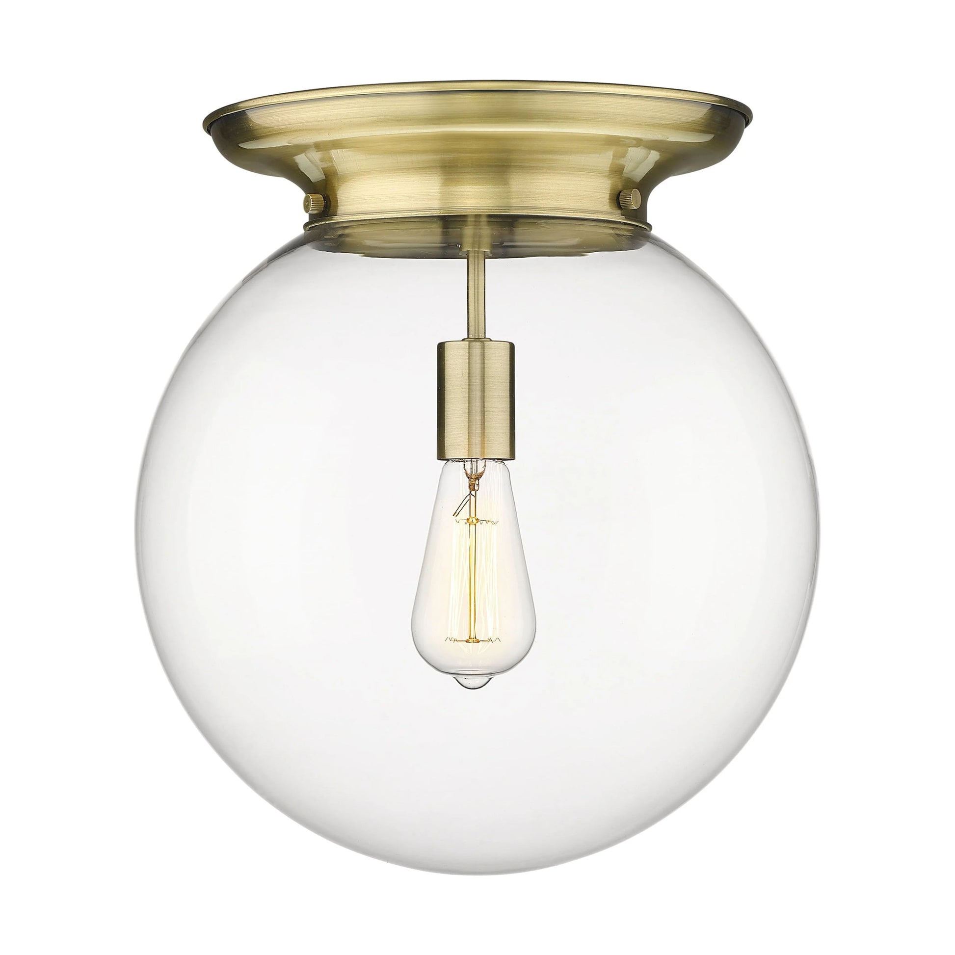 221-1F-PN-G202-14-Innovations Lighting-Beacon - 1 Light Flush Mount In Traditional Style-15.25 Inches Tall and 14 Inches Wide-Polished Nickel