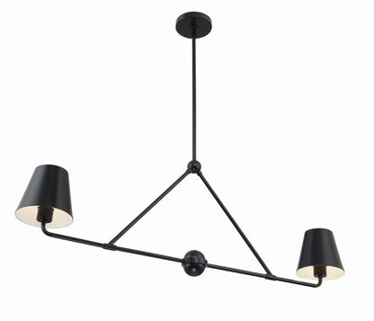 XAV-B9302-VG-Crystorama Lighting-Xavier - 2 Light Chandelier In Modern Style-15 Inches Tall and 42 Inches Wide-Vibrant Gold Finish