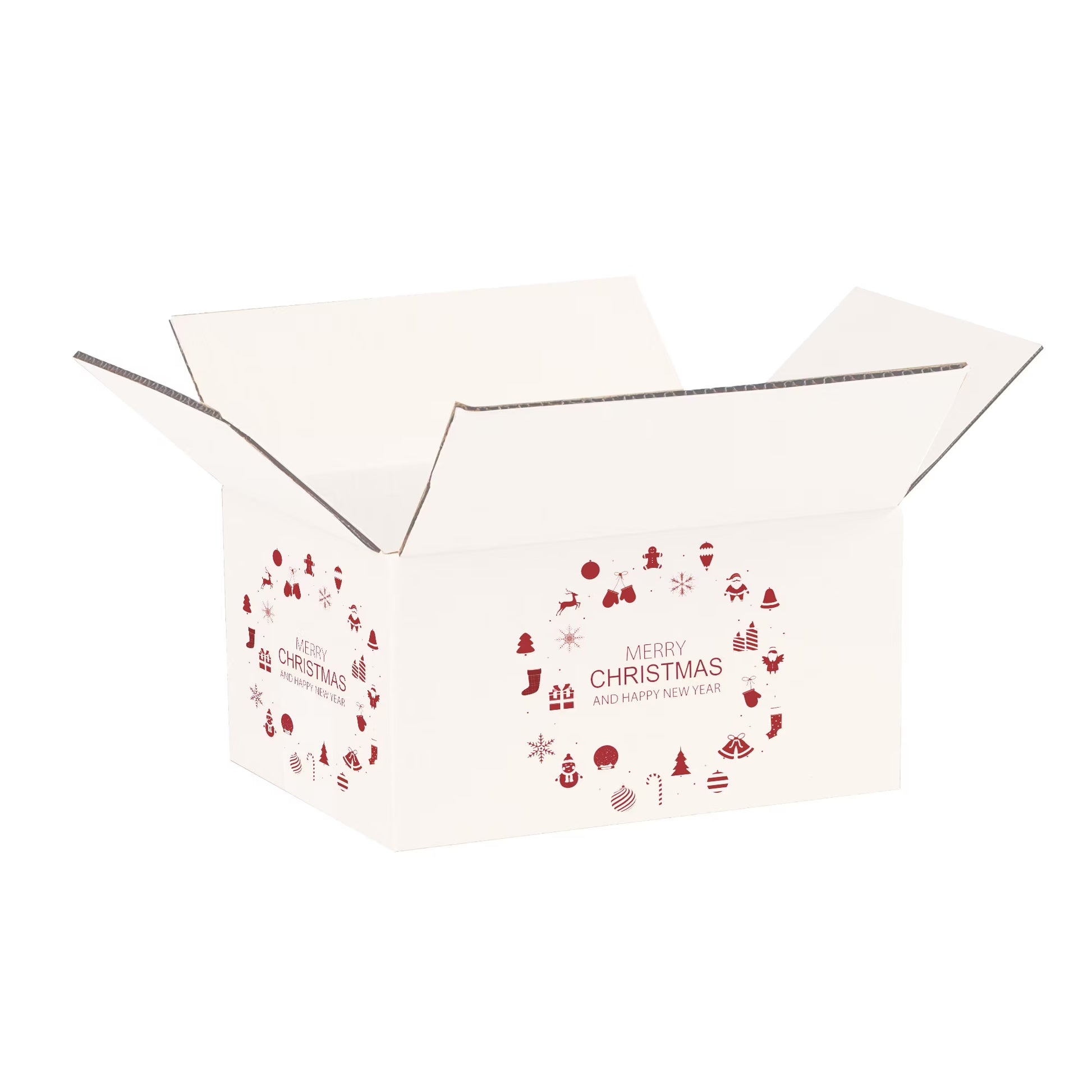 Ucanpack 50 Pcs Christmas Mailer Box 9x4x3", Made In USA- New Year Holiday Mailing Gift Boxes, WhiteDecorative Shipping Boxes, Gift Boxes In Bulk, Tuck Top Boxes