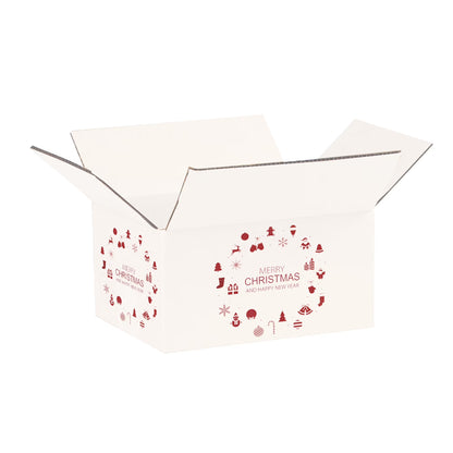 Ucanpack 50 Pcs Christmas Mailer Box 9x4x3", Made In USA- New Year Holiday Mailing Gift Boxes, WhiteDecorative Shipping Boxes, Gift Boxes In Bulk, Tuck Top Boxes