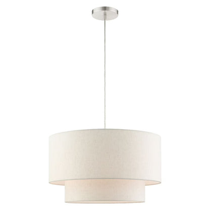 Livex Lighting Blossom 3-Light Modern Metal & Fabric Pendant in English Bronze