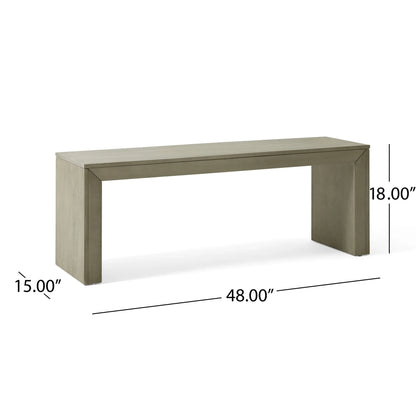 Christopher Knight Home 48" Farmhouse Dining Bench, Solid Acacia Wood Rustic Entryway Bench, Light Gray Oak