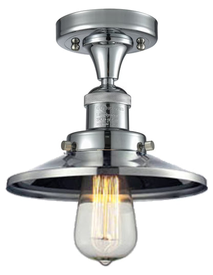 Innovations Lighting 517-1Ch Railroad Railroad 7" Wide Semi-Flush Ceiling Fixture - Bronze