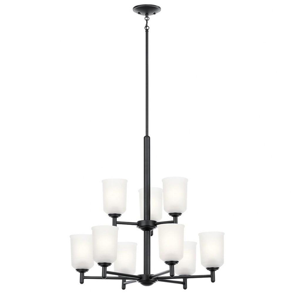 43672BK-Kichler Lighting-Shailene - 9 light 2-Tier Chandelier - 26.25 inches wide-Black Finish -Traditional Installation