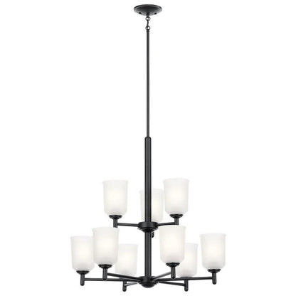 43672BK-Kichler Lighting-Shailene - 9 light 2-Tier Chandelier - 26.25 inches wide-Black Finish -Traditional Installation
