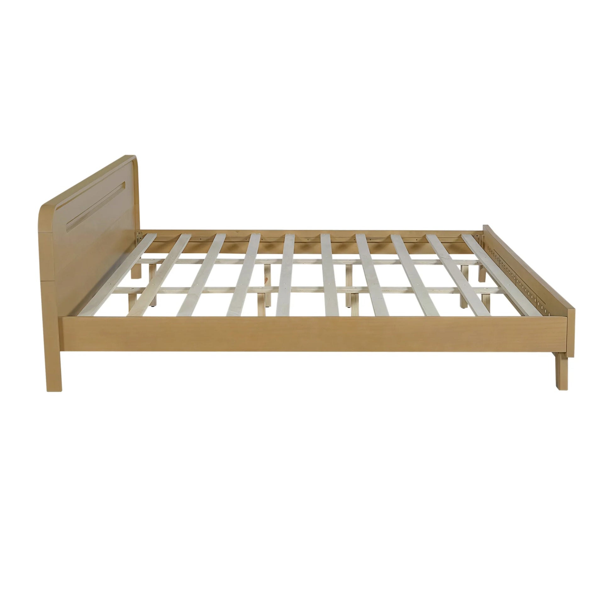 Christopher Knight Home King Size Bed Frame with Headboard, Solid Wood Platform Bed, Earthy Khaki