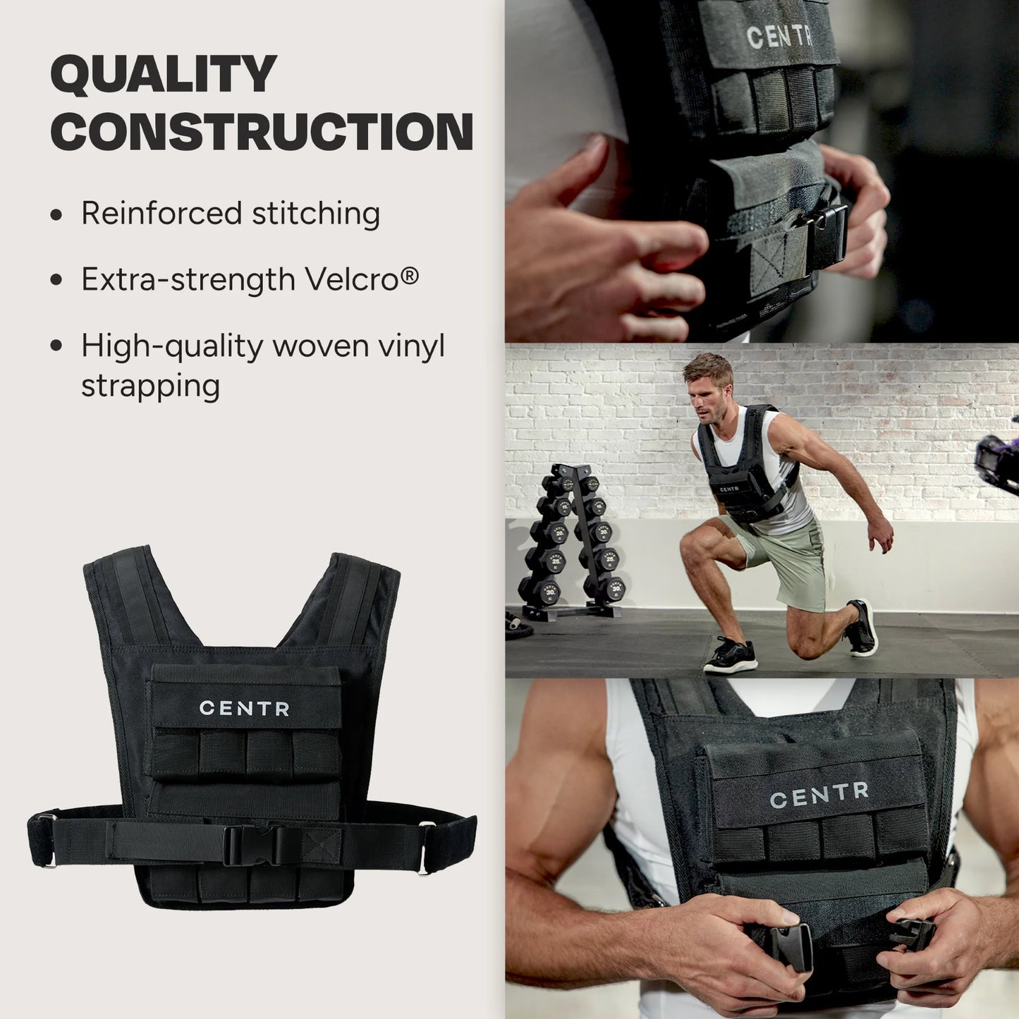 Centr By Chris Hemsworth Fitness Weight Vest, 20 lbs, with 3-Month Digital Membership