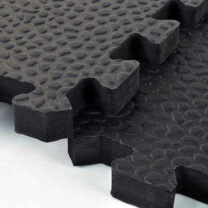 Greatmats Gym Floor Pebble Top Interlocking Foam Tiles Black 10 Pack 2 ft. x 2 ft. x 3/4 in.
