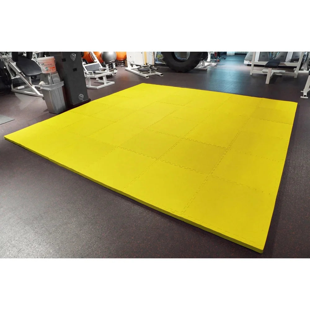 Meister X-THICK 1.5" Interlocking EVA Foam Mats - 2X Cushion for Wrestling, MMA Takedowns & Gymnastics - 2'x2' Tiles - Black - 10 Tiles (40 Sqft)
