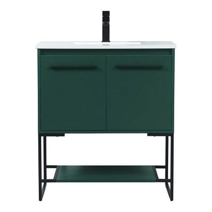 Elegant Lighting Vf42530m Sloane 30" Free Standing Single Basin Vanity Set - Green