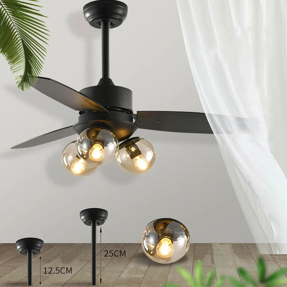 42" Vintage Ceiling Fan Light Industrial Farmhouse Chandelier Lighting Fixture Pendant Fan Lamp Without Bulb