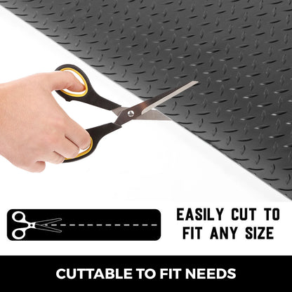 KFFKFF Garage Floor Mats 2 Rolls 17 x 3.6 ft Garage Mat 2.5mm Thickness Black Garage Flooring PVC Garage Mats for Under Car