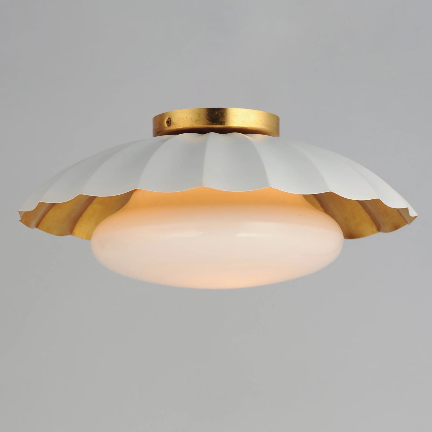 18059MWGL-Maxim Lighting-Primrose - 1 Light Flush Mount-6.75 Inches Tall and 16 Inches Wide-Matte White/Gold Leaf Finish