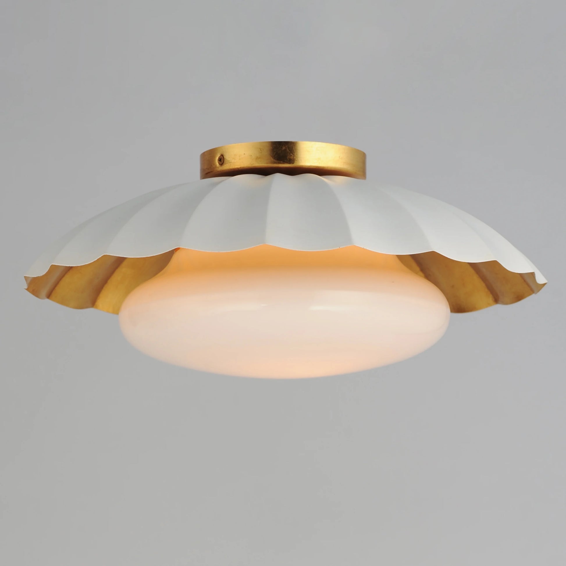 18059MWGL-Maxim Lighting-Primrose - 1 Light Flush Mount-6.75 Inches Tall and 16 Inches Wide-Matte White/Gold Leaf Finish