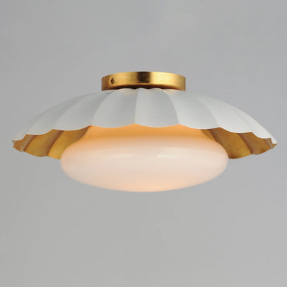 18059MWGL-Maxim Lighting-Primrose - 1 Light Flush Mount-6.75 Inches Tall and 16 Inches Wide-Matte White/Gold Leaf Finish