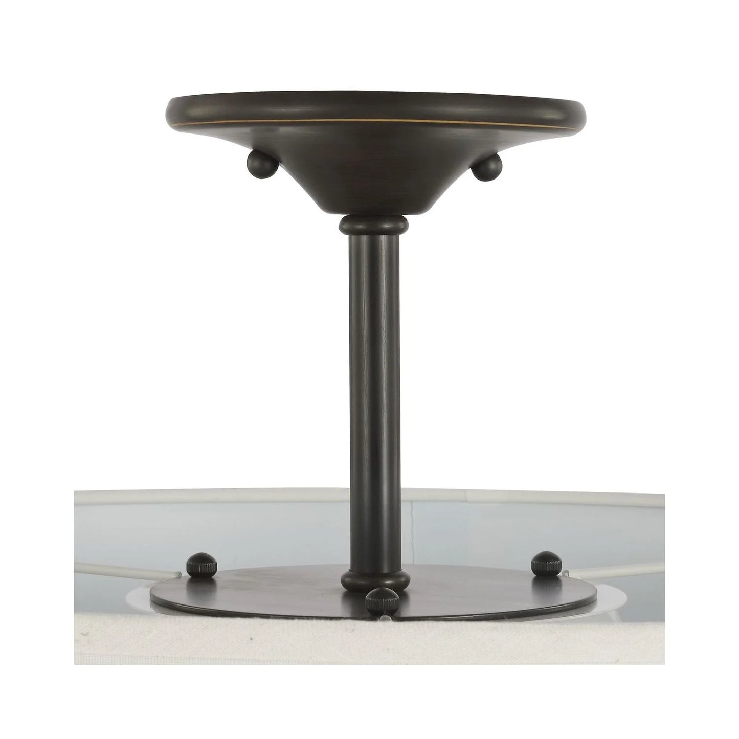 P350168-009-Progress Lighting-Inspire - Close-to-Ceiling Light - 3 Light - Drum Shade in Farmhouse style - 18 Inches wide by 11.5 Inches high-Brushed