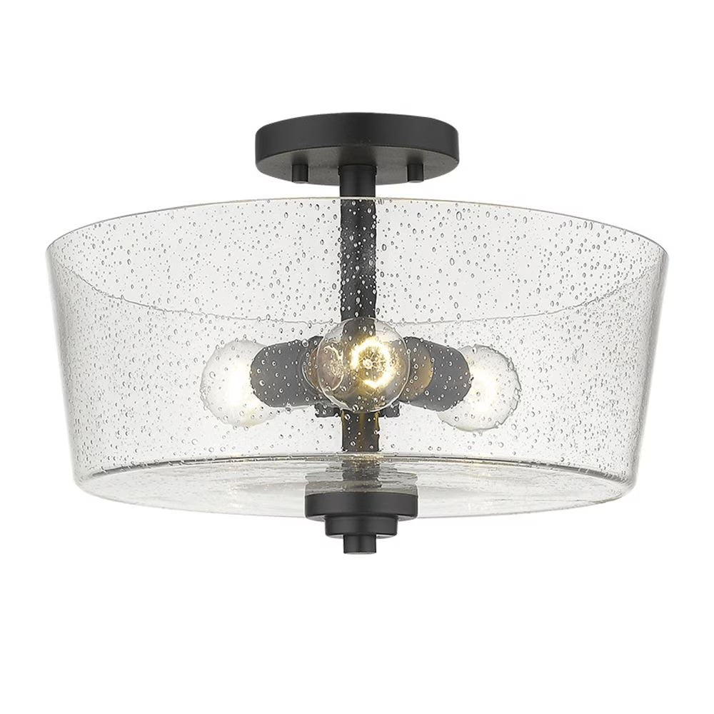Acclaim Lighting IN61104BK Rowe 3-Light Matte Black Semi-Flush Mount