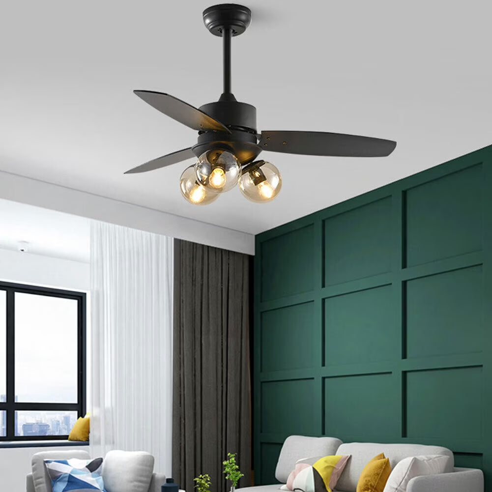 42" Vintage Ceiling Fan Light Industrial Farmhouse Chandelier Lighting Fixture Pendant Fan Lamp Without Bulb