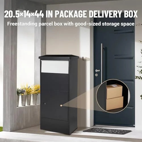 Huloretions Package Delivery Boxes for Outside,Large Package Delivery Drop Box,Galvanized Steel Parcel MailboxCode Lock & Mounting Hardware,Parcel Drop Box for Porch,Curbside