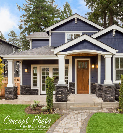 Ekena Millwork 08"W x 06'H Craftsman Classic Square Non-Tapered, Smooth Column, Prairie Capital & Prairie Base