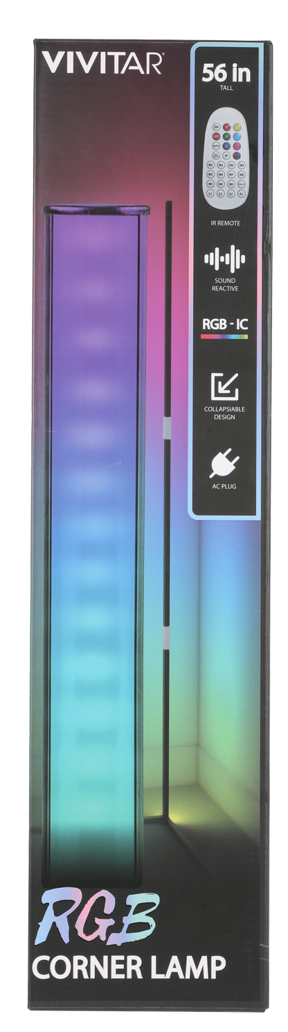 Vivitar RGB Corner Light Bar, Reacts to Music and Sound with LED Lighting Features with Remote