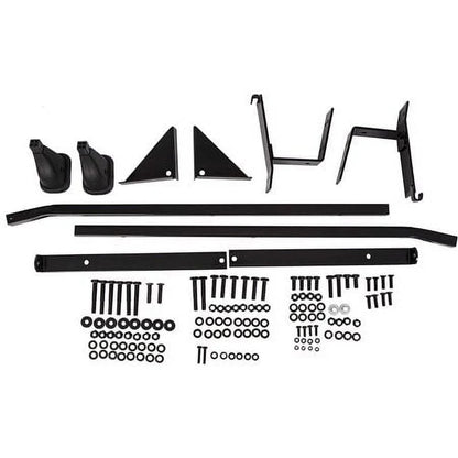 Kojem Flip Folding Rear Black Seat Kit for 2004-up Club Car Precedent Gas or Electric Models Golf Cart w/Extra Handle Bar w/Roof Support - 3 Packages & All Hardware