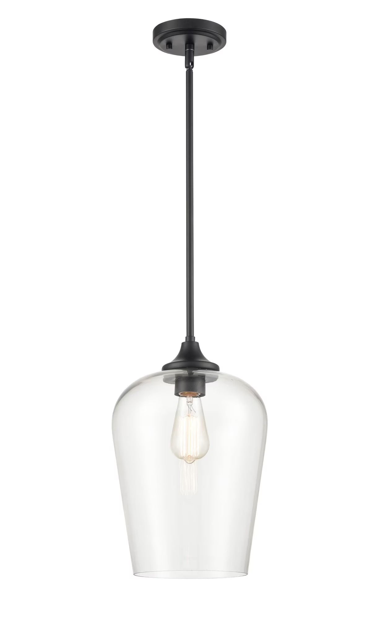 Millennium Lighting Ashford 1 Light Mini-Pendant in Multiple Finishes with a Clear Glass Shade Matte Black Matte N/A