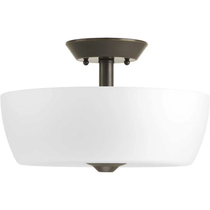 P350060-009-Progress Lighting-Leap - Close-to-Ceiling Light - 2 Light in Modern style - 14 Inches wide by 8.88 Inches high-Brushed Nickel Finish