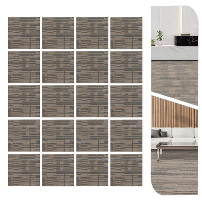 20Pcs Modern Square Carpets 20x20-inch Repeated Use Floor Tile Washable Mats 5.5mm Thickness Carpet for Cement Wood Ceramic Tiles and Flooring