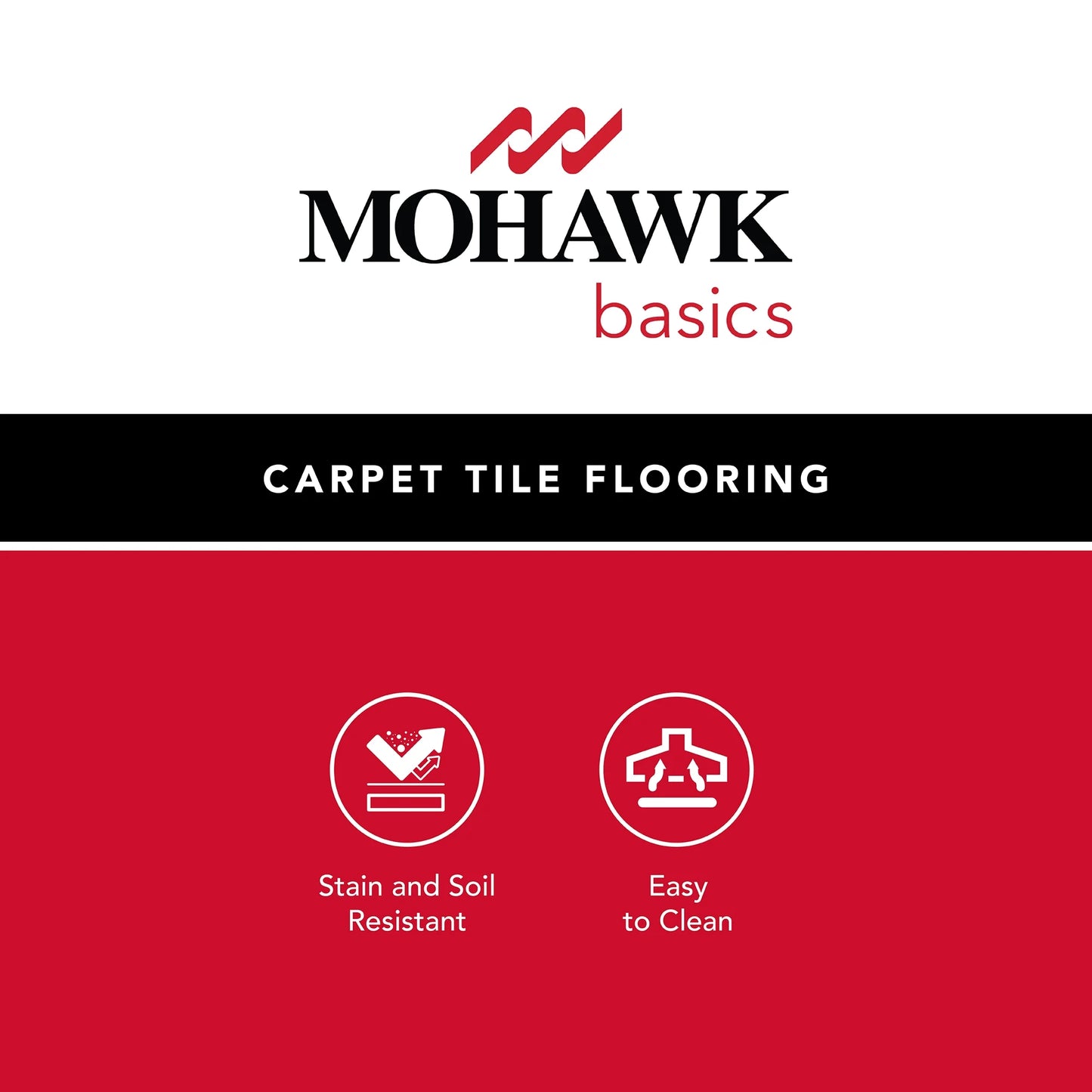 Mohawk Basics 24" x 24" Carpet Tile with EnviroStrand PET Fiber in Stone Walk (96 sq ft per carton)