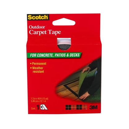 12-Rolls of 1.3" x 40' 3M CT31 Scotch Black Outdoor Carpet Tape for Concrete Patio's and Decks