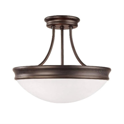 14 Inch 3 Light Semi-Flush Mount In Traditional Style 14 High By 11.75 Wide-Oil Rubbed Bronze Finish Capital Lighting 2037Or
