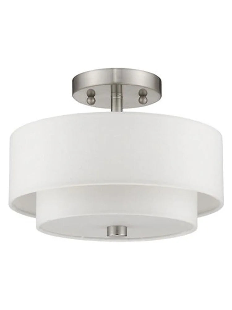 Livex Lighting Claremont Ceiling Mount in Brushed Nickel