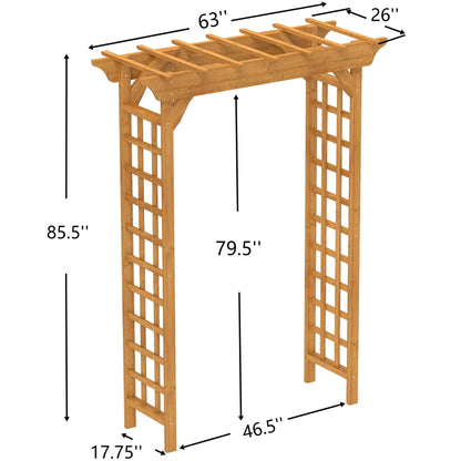 Sturdy Wooden Wedding Arch with Plant Climbing Trellis & Christmas Decor Pergola for Garden Backyard Events Durable Outdoor Arbor