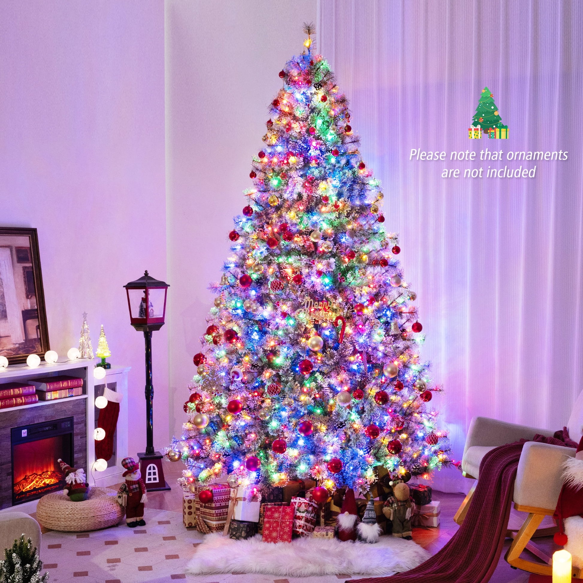 Costway 9 FT Artificial Christmas Tree with 360? Quick Power Connector 1714 Pine Needles