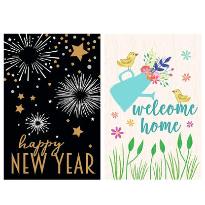 Set of 10 Assorted Garden Flags for All Seasons, 12x18 In Small Decorative Outside Christian Yard for Holiday, Fall Winter Spring Summer Seasonal Welcome Garden Flag