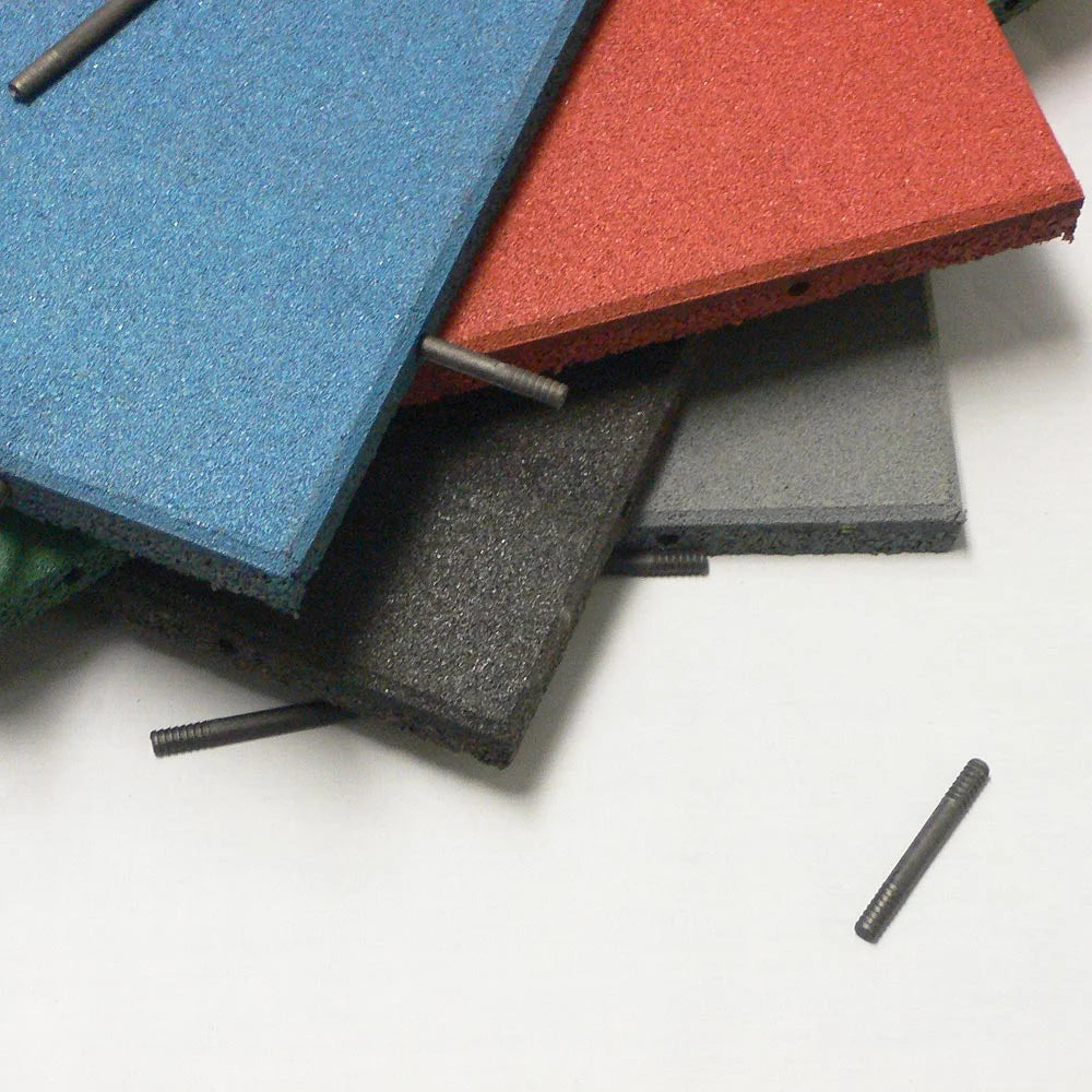 Rubber-Cal "Eco-Sport" Interlocking Tiles - 3/4 x 19.5 x 19.5 Inch - 50 Pack - 132 Square Feet Coverage - Blue
