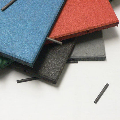 Rubber-Cal "Eco-Sport" Interlocking Tiles - 3/4 x 19.5 x 19.5 Inch - 50 Pack - 132 Square Feet Coverage - Blue