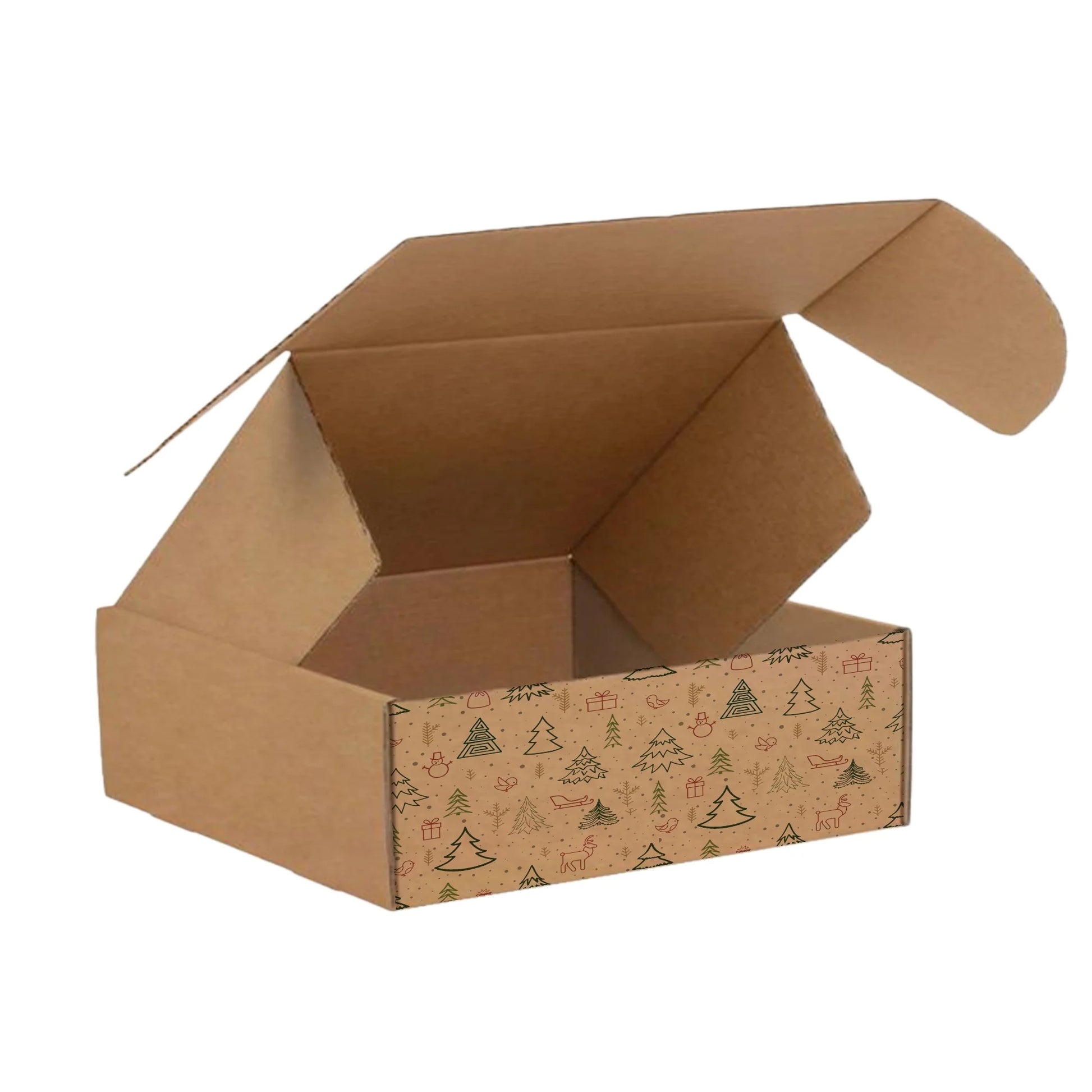 Ucanpack Christmas Mailing Boxes 11? x 11 ft x 5 ft" - Winter Forest Printed Christmas Boxes - Holiday Shipping Box Made In USA Holiday Box Corrugated Shipping Boxes