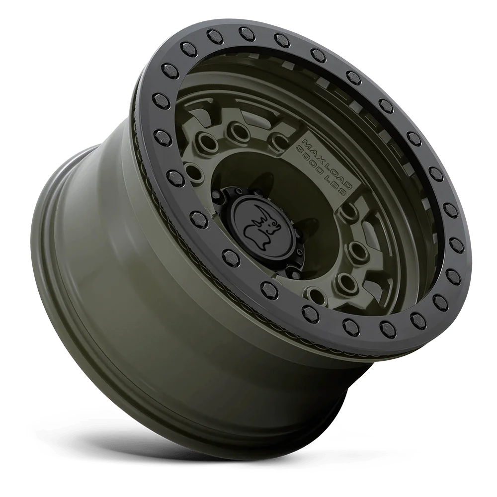 Black Rhino Avenger Beadlock 17X8.5 6X139.7 False 112.1Cb Olive Dab Green W/Black Hardware Wheel