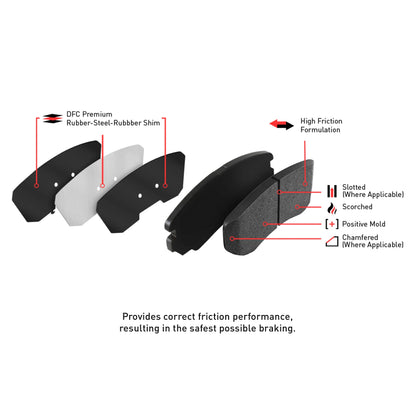 Dynamic Friction Company Front and Rear Brake Rotors with Ultimate Duty Performance Brake Pads includes Hardware - 6414-48051