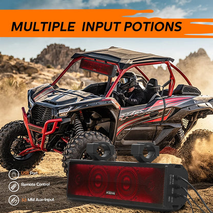 PUREVOX UTV Sound Bar 17 inch Waterproof Soundbar Bluetooth LED Lighting 400W Power 4" Full Range Speaker