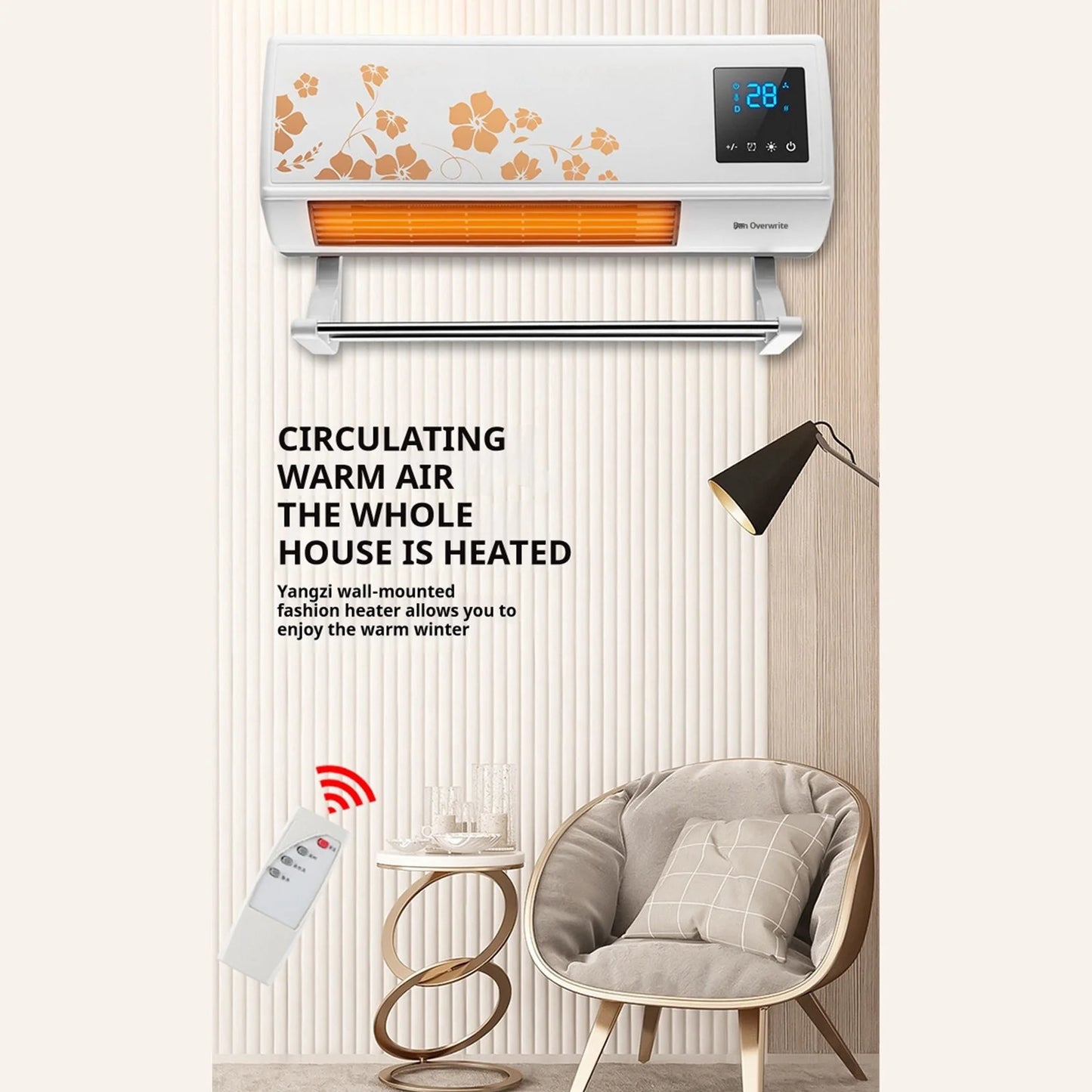 FYHALE 8,000 btu 115V Wall-mounted Air Conditioner with Remote Control (Heating and Cooling)