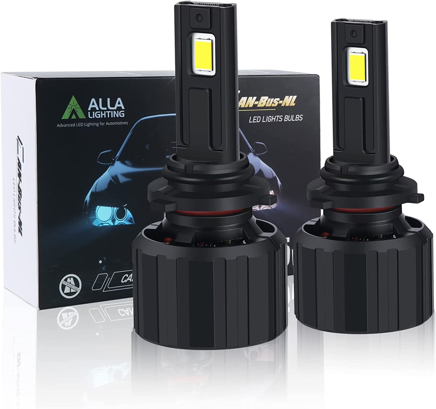Alla Lighting 16000Lms CANBus HB5 9007 LED Headlights Bulbs, 6500K Xenon White, Xtreme Super Bright Dual Hi/Low Beam Conversion Kits Replacement