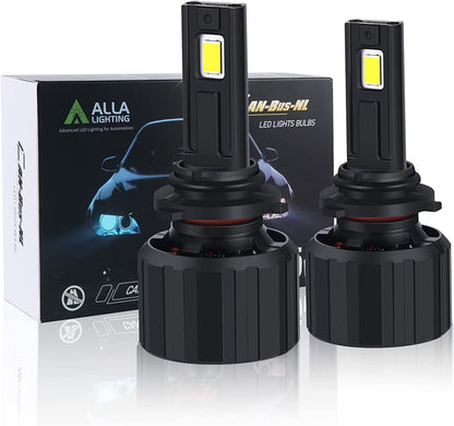 Alla Lighting 16000Lms CANBus HB5 9007 LED Headlights Bulbs, 6500K Xenon White, Xtreme Super Bright Dual Hi/Low Beam Conversion Kits Replacement
