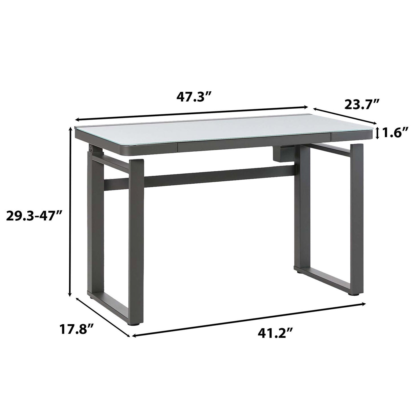 Tresanti Aurora 47” Adjustable Height Desk with LED Lighting